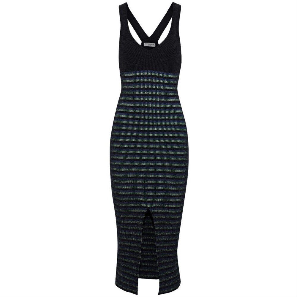Opening Ceremony Striped Ribbed Stretch Knit Tank Dress Size S